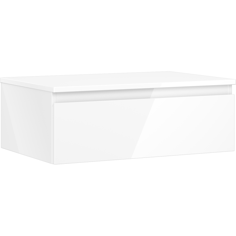 Mexen Orio Badezimmerunterschrank 70 cm mit Arbeitsplatte, 1 Schublade, weiß glänzend - 91A10-07023-1-BFC00