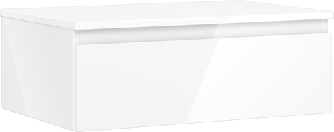 Mexen Orio Badezimmerschrank für Waschtisch 70 cm mit Platte, 1 Schublade, Weiß Glanz - 91A10-07023-1-BFC00