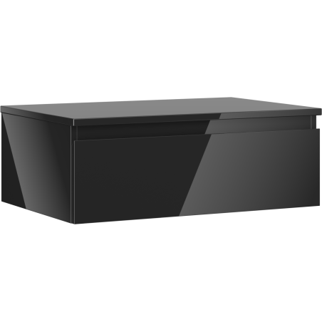 Meuble de salle de bains Mexen Orio sous lavabo 70 cm avec plateau, 1 tiroir, noir brillant - 91A10-07023-1-BFC70