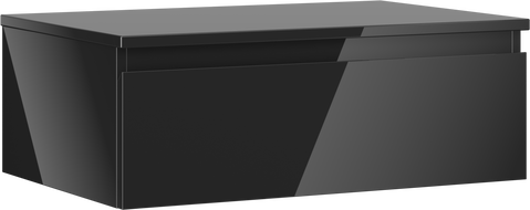 Mexen Orio badkamerkast onder wastafel 70 cm met blad, 1 lade, zwart glanzend - 91A10-07023-1-BFC70