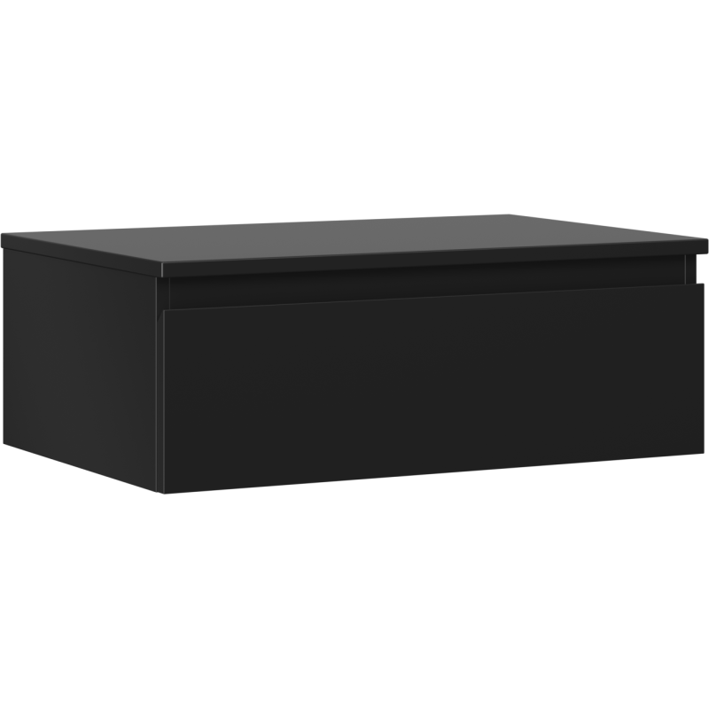 Mexen Orio mueble de baño debajo del lavabo de 70 cm con encimera, 1 cajón, negro mate - 91A10-07023-1-BFC71
