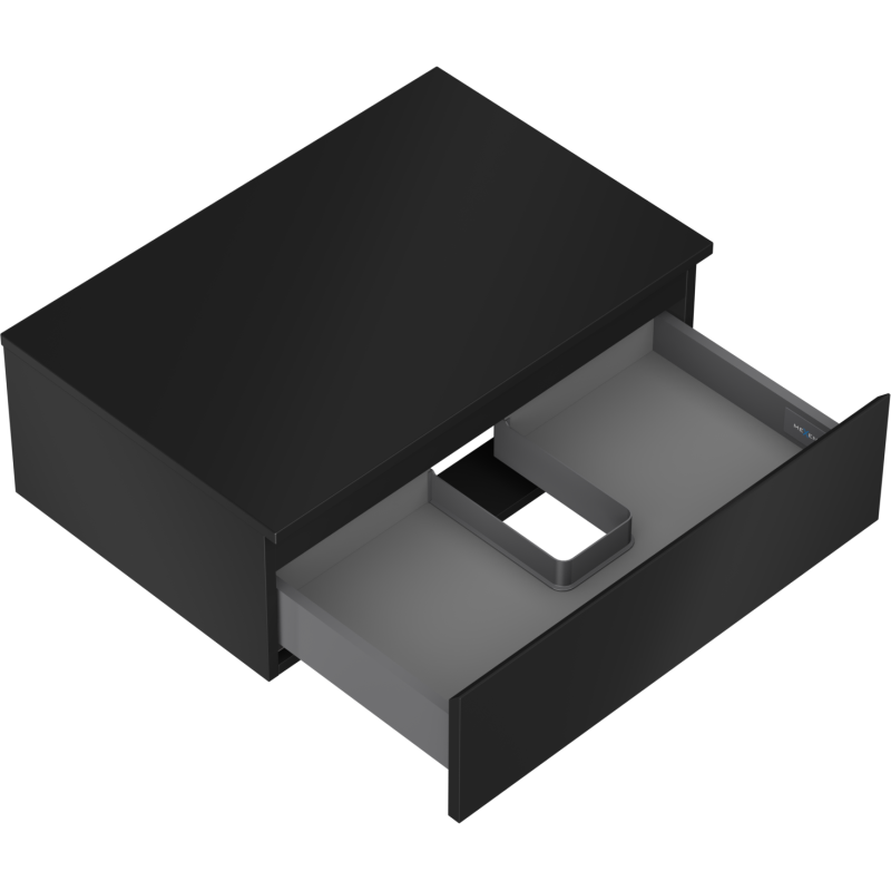 Mexen Orio Badezimmerschrank unter dem Waschbecken 70 cm mit Platte, 1 Schublade, schwarz matt - 91A10-07023-1-BFC71