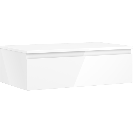 Mexen Orio Badezimmerschrank für Waschtisch 80 cm mit Platte, 1 Schublade, weiß glänzend - 91A10-08023-1-BFC00