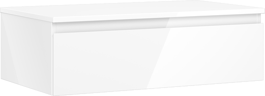 Mexen Orio mobiletto del bagno per lavabo da 80 cm con piano, 1 cassetto, bianco lucido - 91A10-08023-1-BFC00