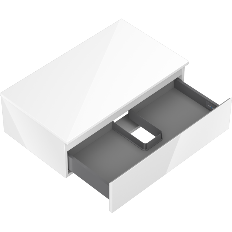 Mexen Orio gabinete de baño para lavabo de 80 cm con encimera, 1 cajón, blanco brillo - 91A10-08023-1-BFC00