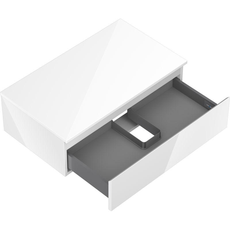 Mexen Orio kylpyhuonekaappi pesualtaan alle, 80 cm pöydällä, 1 laatikko, valkoinen kiiltävä - 91A10-08023-1-BFC00