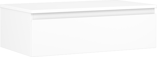 Mexen Orio gabinete de baño bajo lavabo de 80 cm con encimera, 1 cajón, blanco mate - 91A10-08023-1-BFC01