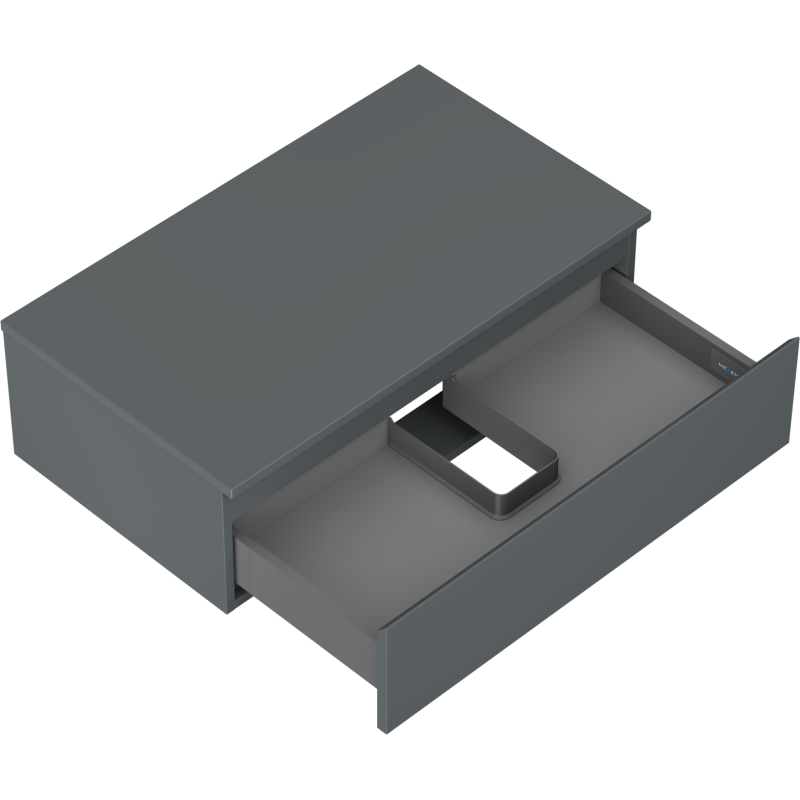 Mexen Orio mobile da bagno sospeso 80 cm con piano, 1 cassetto, grafite opaco - 91A10-08023-1-BFC66