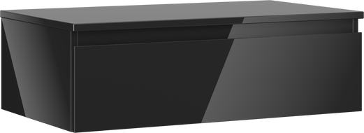 Mexen Orio badkamerkastje voor wastafel 80 cm met blad, 1 lade, zwarte glans - 91A10-08023-1-BFC70