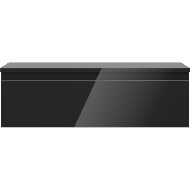 Mexen Orio 80 cm Badezimmerschrank mit Arbeitsplatte, 1 Schublade, Schwarz Glanz - 91A10-08023-1-BFC70