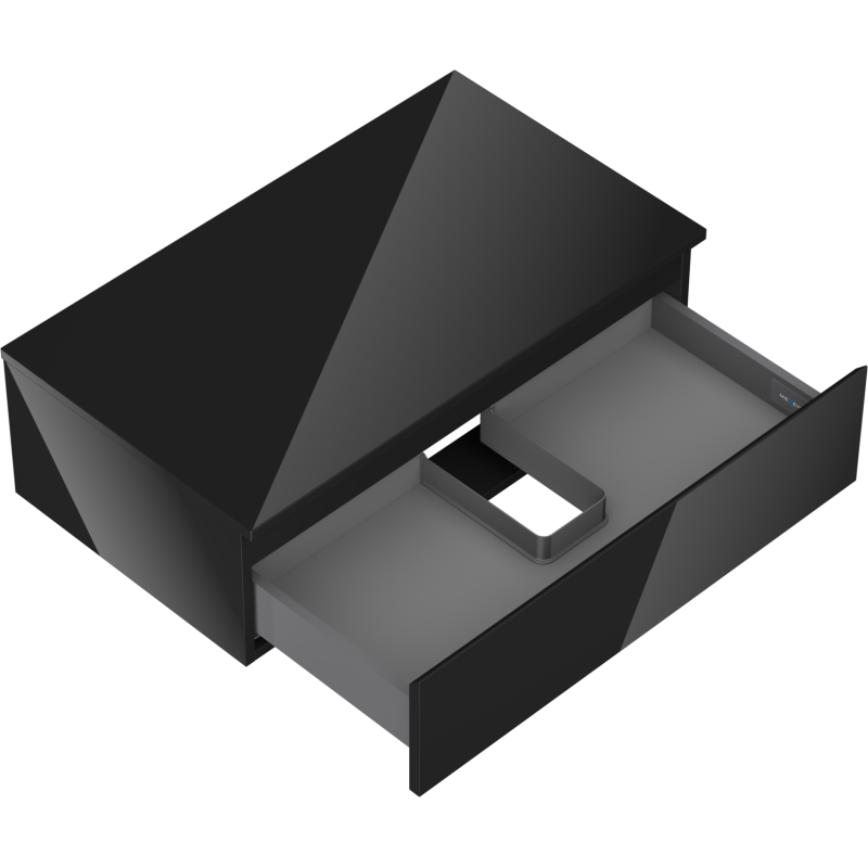 Mexen Orio mobile per lavabo da 80 cm con piano, 1 cassetto, nero lucido - 91A10-08023-1-BFC70