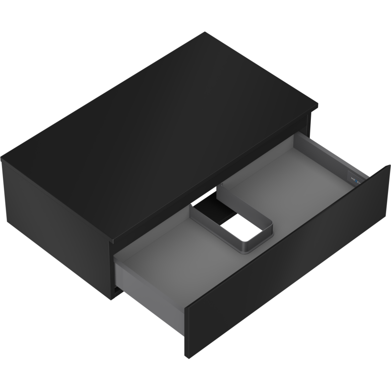 Mexen Orio Badezimmerschrank 80 cm mit Arbeitsplatte, 1 Schublade, Schwarz Matt - 91A10-08023-1-BFC71