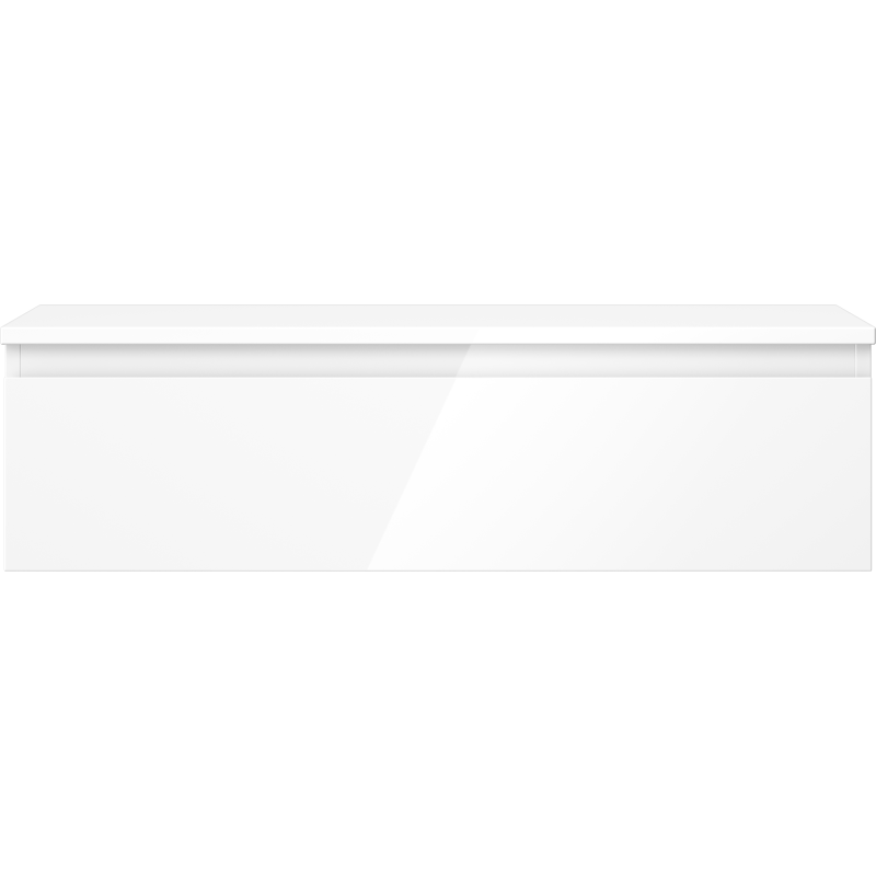 Mexen Orio Badezimmerschrank unter dem Waschbecken 90 cm mit Arbeitsplatte, 1 Schublade, weiß glänzend - 91A10-09023-1-BFC00