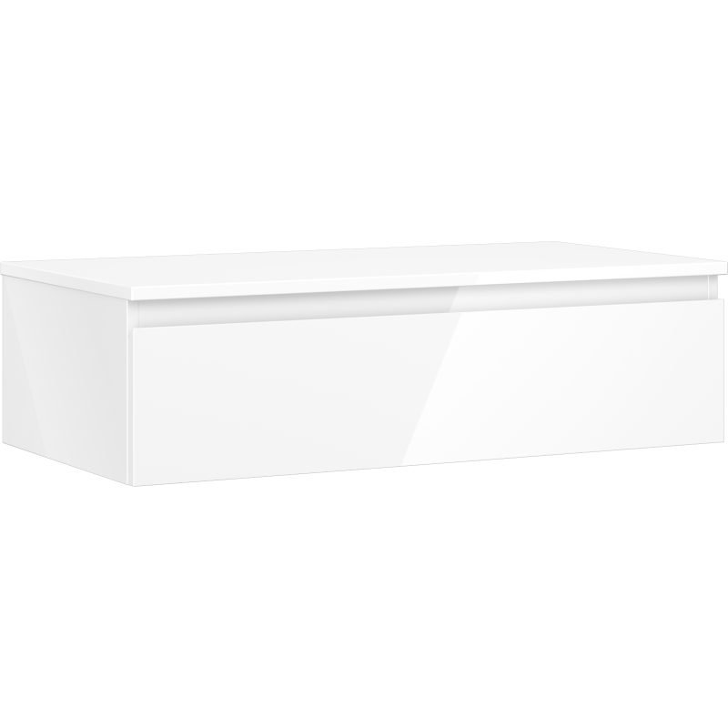 Mexen Orio armário de casa de banho por baixo do lavatório 90 cm com tampo, 1 gaveta, branco brilho - 91A10-09023-1-BFC00