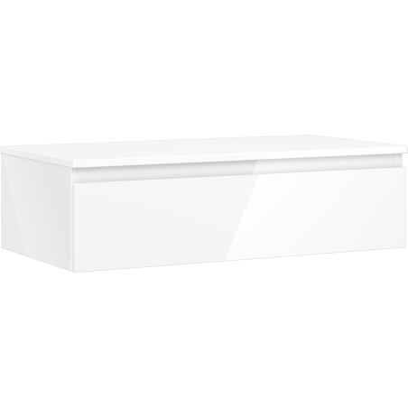Mexen Orio badkamerkastje onder de wastafel 90 cm met blad, 1 lade, wit glans - 91A10-09023-1-BFC00