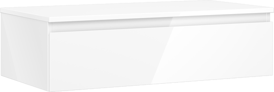 Mexen Orio badrumsskåp under diskbänk 90 cm med bänkskiva, 1 låda, vit glans - 91A10-09023-1-BFC00