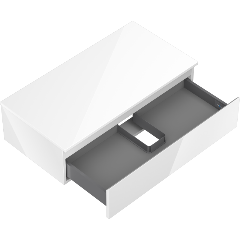 Mexen Orio armário de casa de banho por baixo do lavatório 90 cm com tampo, 1 gaveta, branco brilho - 91A10-09023-1-BFC00