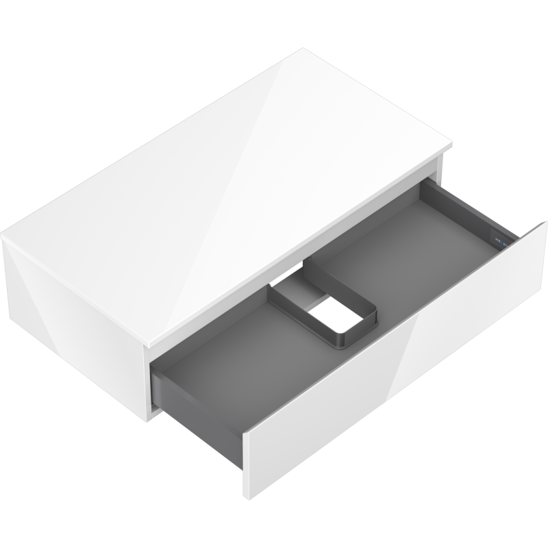 Mexen Orio meuble de salle de bain sous lavabo 90 cm avec plateau, 1 tiroir, blanc brillant - 91A10-09023-1-BFC00