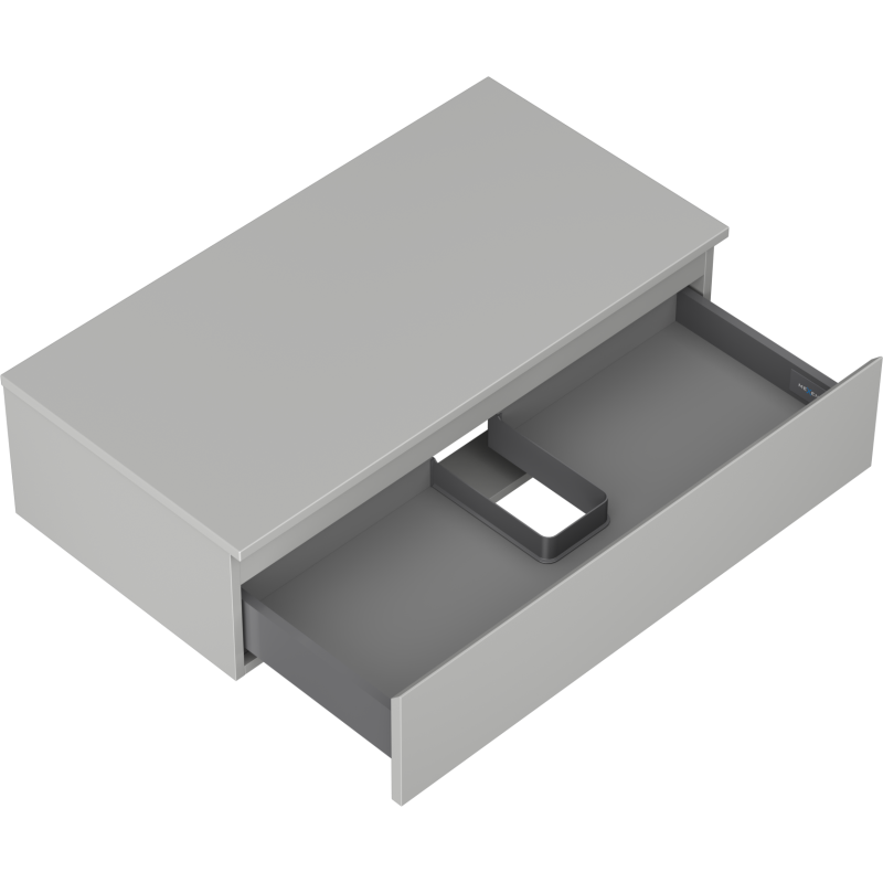 Mexen Orio vannas istabas izlietnes skapis 90 cm ar virsmu, 1 atvilktne, pelēks mats - 91A10-09023-1-BFC62