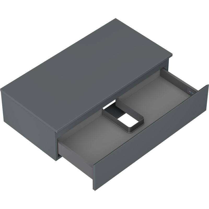 Mexen Orio mobiletto da bagno sottolavabo 90 cm con piano, 1 cassetto, grafite opaco - 91A10-09023-1-BFC66