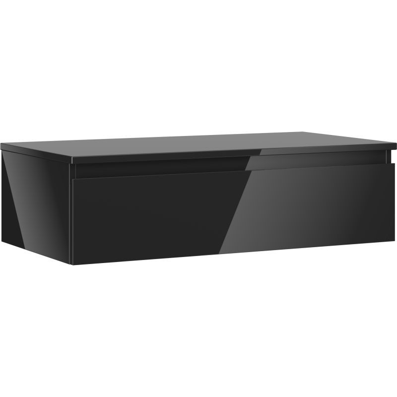 Mexen Orio armoire de salle de bain sous-lavabo 90 cm avec plateau, 1 tiroir, noir brillant - 91A10-09023-1-BFC70