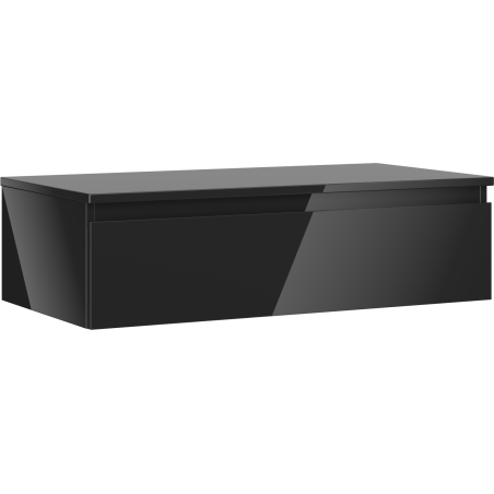 Mexen Orio armoire de salle de bain sous-lavabo 90 cm avec plateau, 1 tiroir, noir brillant - 91A10-09023-1-BFC70