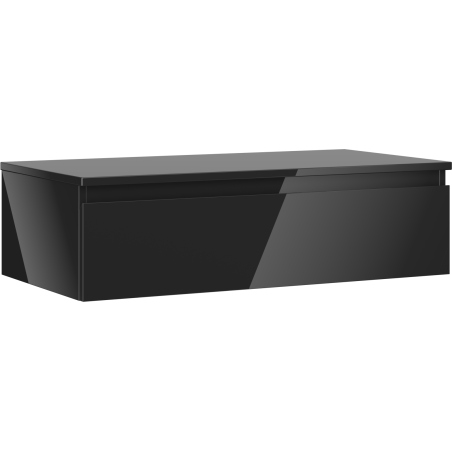 Mexen Orio Badezimmerschrank unter dem Waschbecken 90 cm mit Arbeitsplatte, 1 Schublade, schwarz glänzend - 91A10-09023-1-BFC70