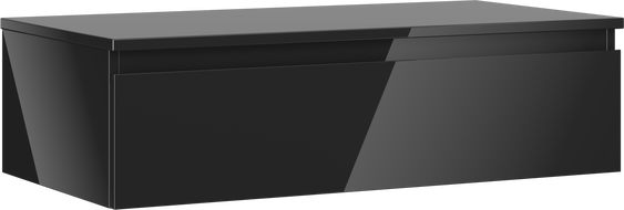 Mexen Orio Badezimmerschrank unter dem Waschbecken 90 cm mit Arbeitsplatte, 1 Schublade, schwarz glänzend - 91A10-09023-1-BFC70