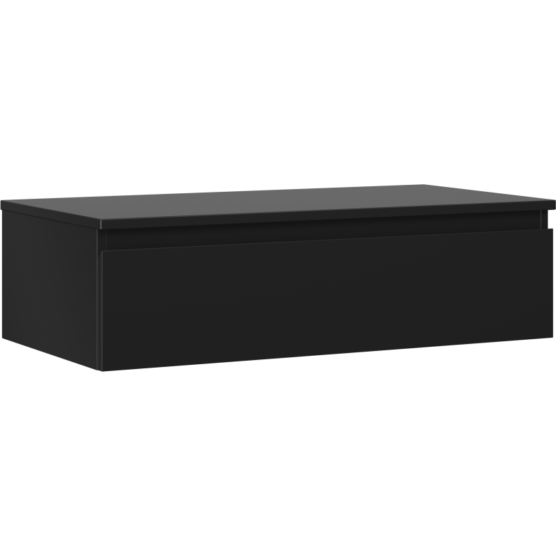 Mexen Orio mueble de baño con lavabo de 90 cm con encimera, 1 cajón, negro mate - 91A10-09023-1-BFC71