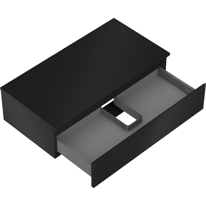 Mexen Orio meuble de salle de bain sous lavabo 90 cm avec plateau, 1 tiroir, noir mat - 91A10-09023-1-BFC71