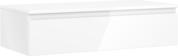 Mexen Orio Badezimmerschrank, 100 cm, mit Platte, 1 Schublade, weiße Hochglanz - 91A10-10023-1-BFC00