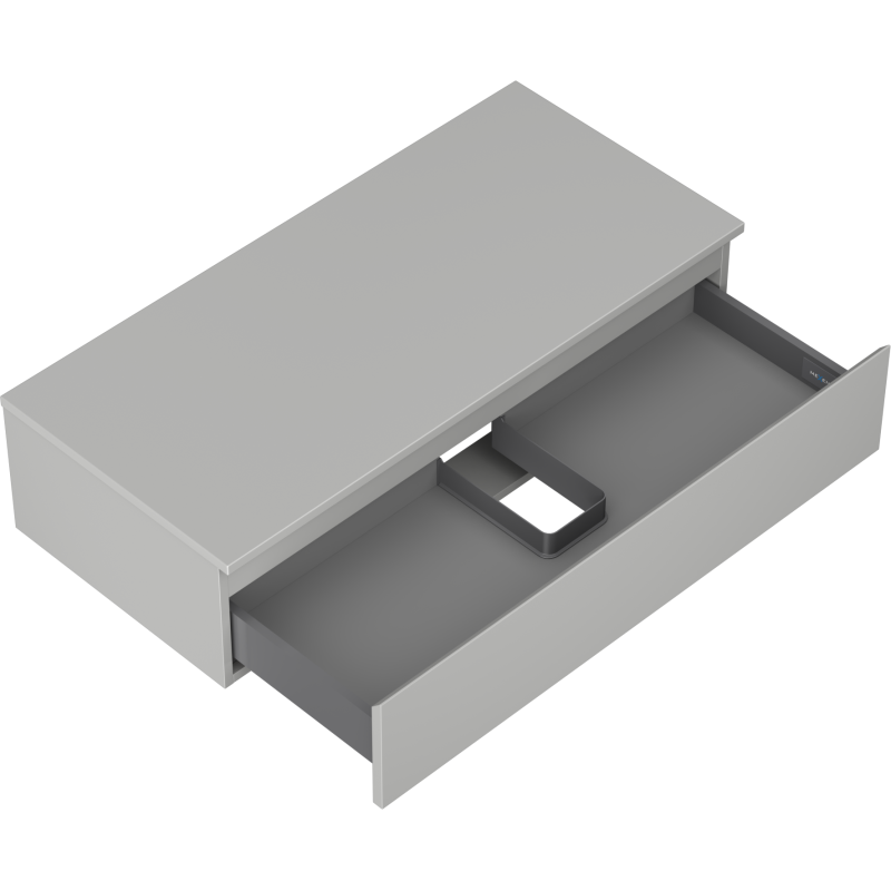 Mexen Orio badkamerkast onder wastafel 100 cm met blad, 1 lade, grijs mat - 91A10-10023-1-BFC62