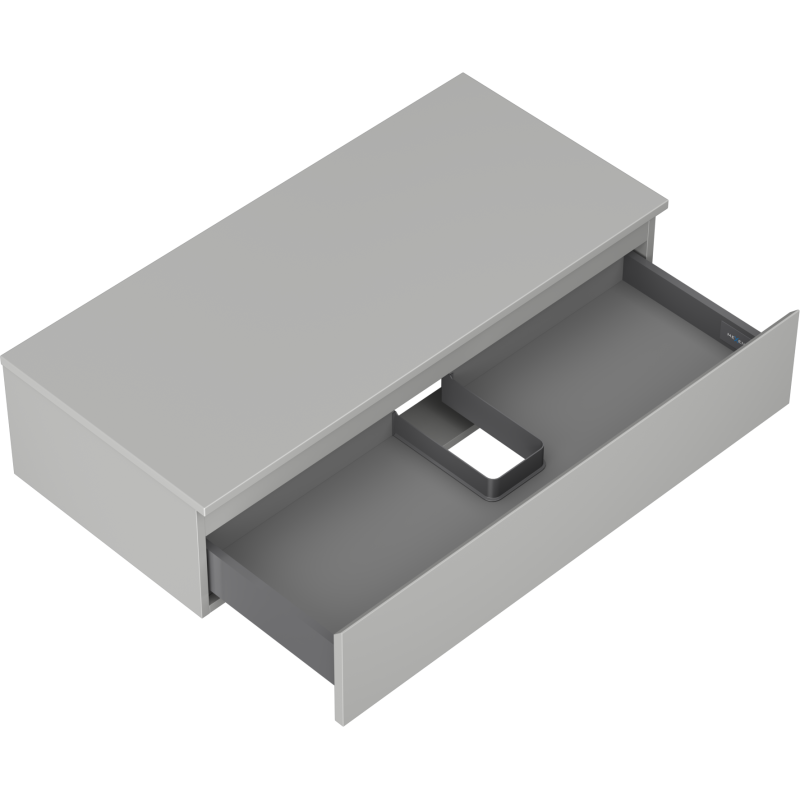 Mexen Orio gabinete de baño bajo lavabo 100 cm con encimera, 1 cajón, gris mate - 91A10-10023-1-BFC62