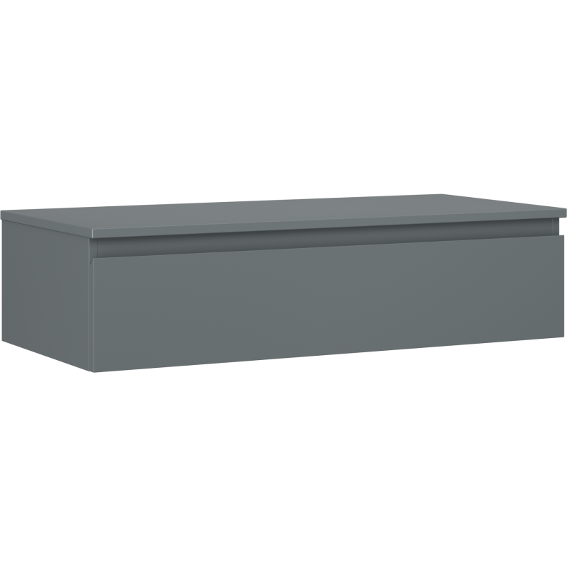 Mexen Orio Badezimmerunterschrank 100 cm mit Platte, 1 Schublade, mattes Graphit - 91A10-10023-1-BFC66