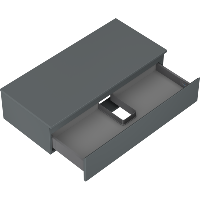 Mexen Orio mueble de baño para lavabo de 100 cm con encimera, 1 cajón, grafito mate - 91A10-10023-1-BFC66