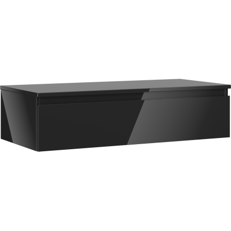 Mexen Orio Badezimmerschrank unter Waschbecken 100 cm mit Arbeitsplatte, 1 Schublade, schwarz glänzend - 91A10-10023-1-BFC70