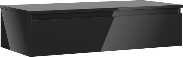 Mexen Orio mueble de baño bajo lavabo 100 cm con encimera, 1 cajón, negro brillante - 91A10-10023-1-BFC70