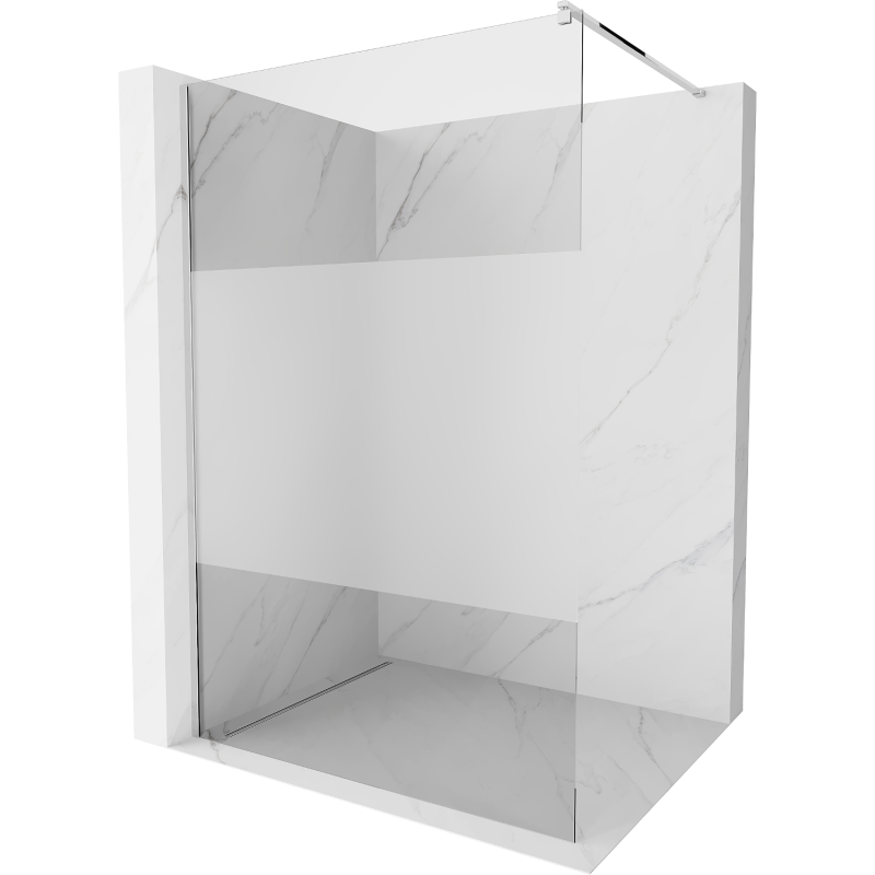 Mexen Kioto douchewand Walk-in 100 x 200 cm, transparant/matglas 8 mm, chroom - 800-100-101-01-35