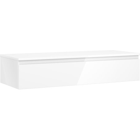 Mexen Orio Badezimmerschrank unter dem Waschbecken 120 cm mit Platte, 1 Schublade, weiß glänzend - 91A10-12023-1-BFC00