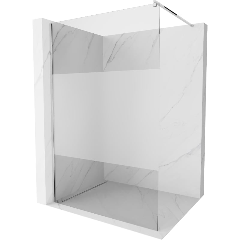 Mexen Kioto Walk-in Shower Screen 110 x 200 cm, Transparent/Frosted 8 mm, Chrome - 800-110-101-01-35