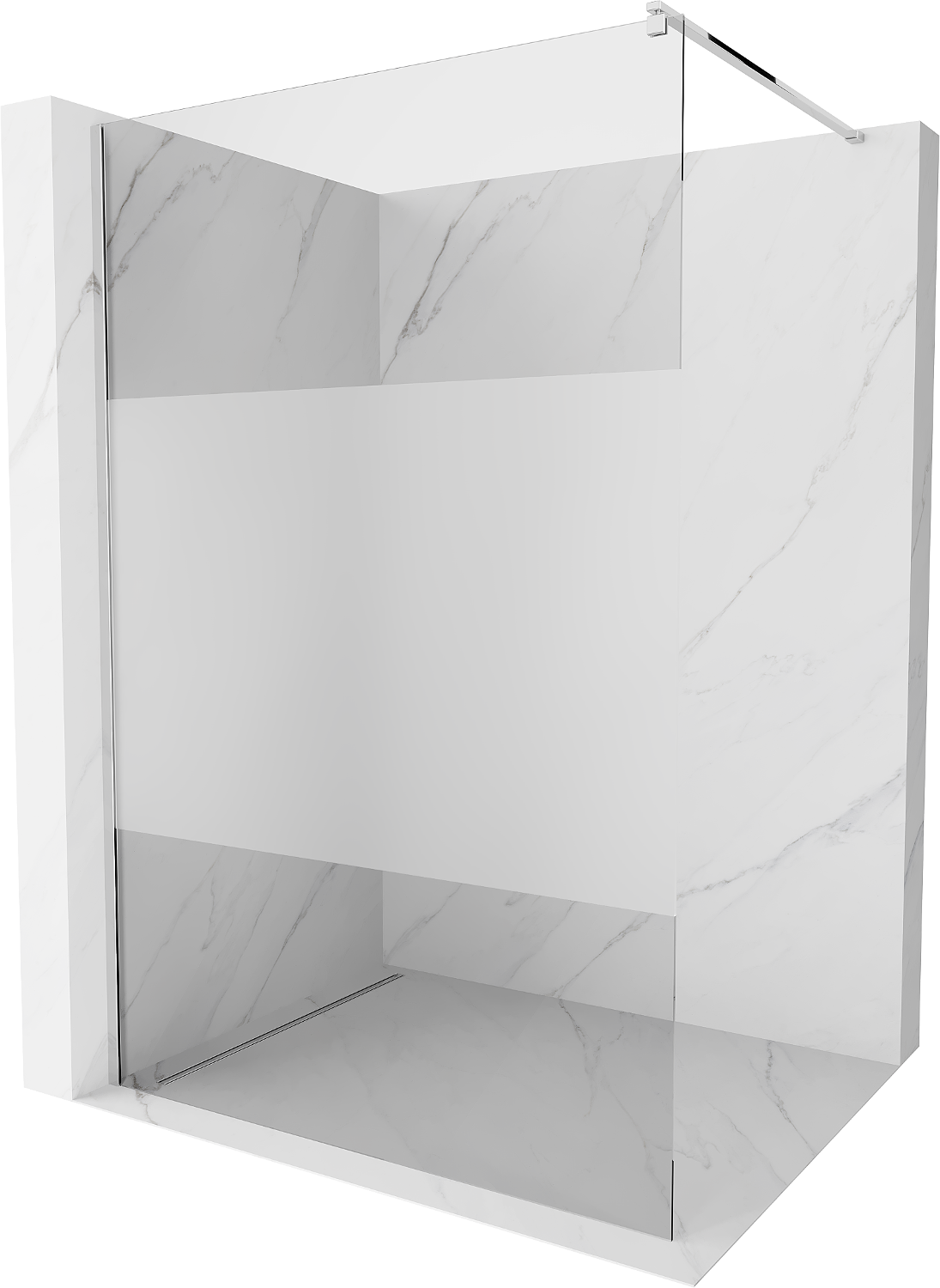 Mexen Kioto ścianka prysznicowa Walk-in 110 x 200 cm, transparent/szron 8 mm, chrom - 800-110-101-01-35
