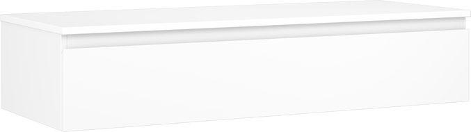 Mexen Orio 120 cm bathroom cabinet with countertop, 1 drawer, white matte - 91A10-12023-1-BFC01