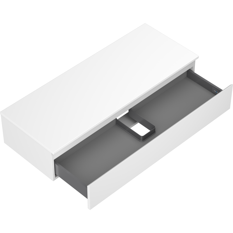 Mexen Orio armoire de salle de bains sous-évier 120 cm avec plateau, 1 tiroir, blanc mat - 91A10-12023-1-BFC01