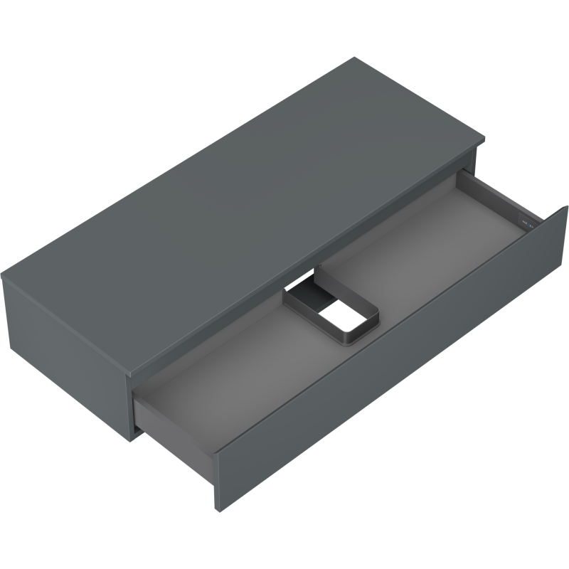 Mexen Orio badkamerkastje voor onder wastafel 120 cm met blad, 1 lade, grafiet mat - 91A10-12023-1-BFC66
