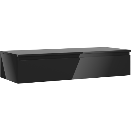 Mexen Orio Badezimmerschrank für Waschbecken 120 cm mit Arbeitsplatte, 1 Schublade, schwarz glänzend - 91A10-12023-1-BFC70