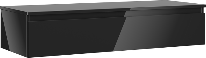 Mexen Orio mobile da bagno sottolavabo 120 cm con piano, 1 cassetto, nero lucido - 91A10-12023-1-BFC70