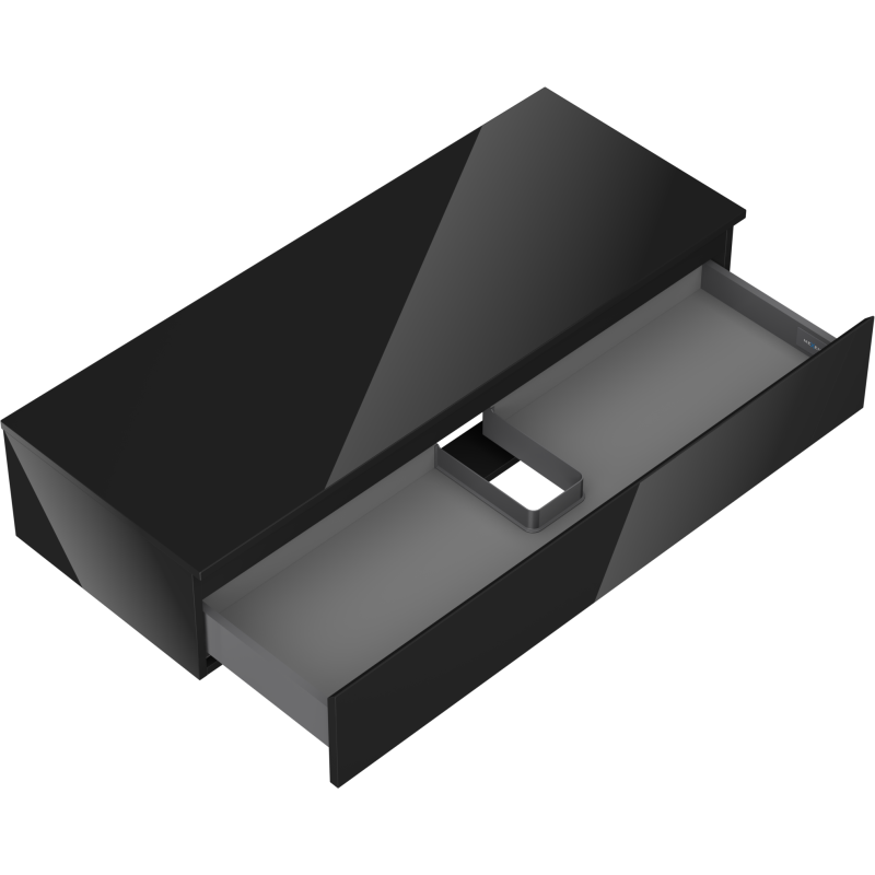 Mexen Orio meuble de salle de bain sous-vasque 120 cm avec plateau, 1 tiroir, noir brillant - 91A10-12023-1-BFC70