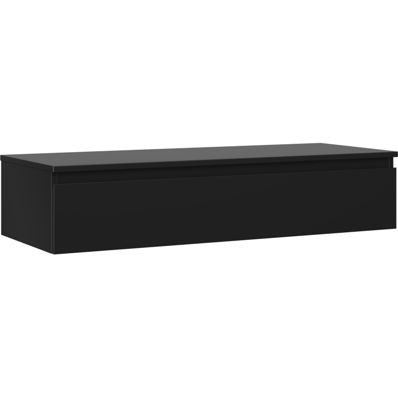 Mexen Orio 120 cm kylpyhuonekaappi altaan alle, pöytälevyllä, 1 laatikko, musta matta - 91A10-12023-1-BFC71