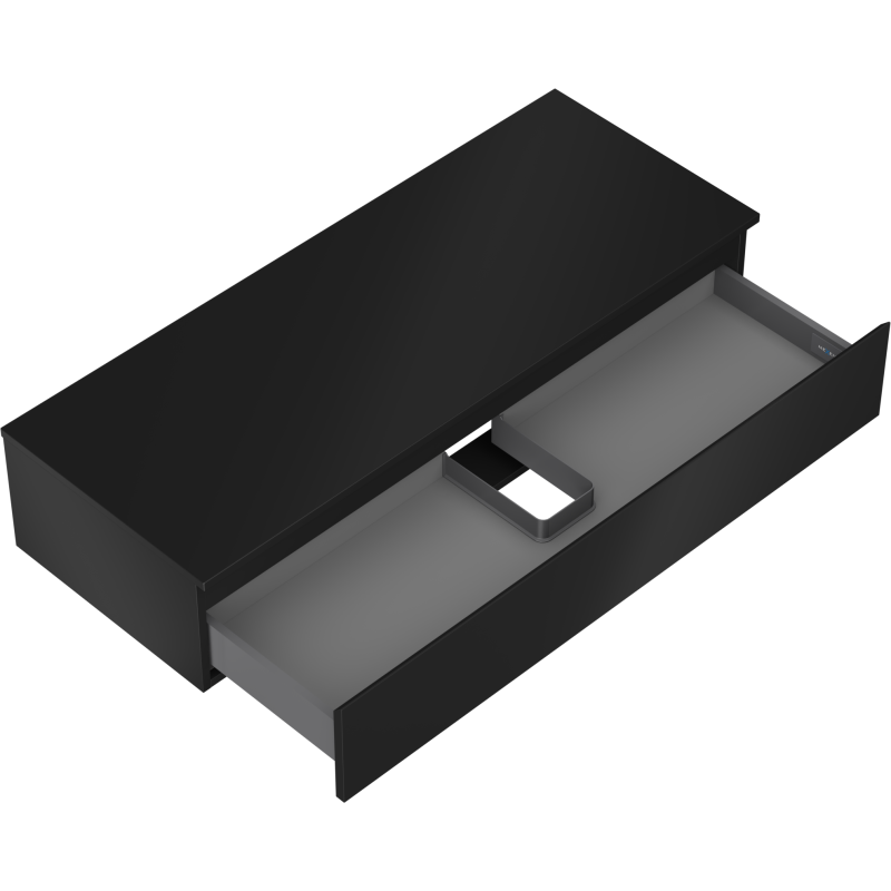 Mexen Orio meuble de salle de bains sous lavabo 120 cm avec plateau, 1 tiroir, noir mat - 91A10-12023-1-BFC71