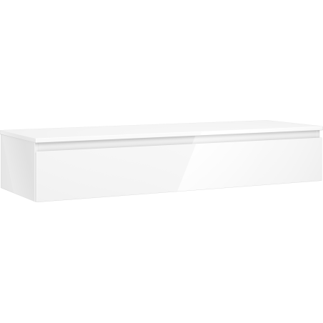 Mexen Orio Badezimmerschrank unter Waschbecken 140 cm mit Arbeitsplatte, 1 Schublade, weiß glänzend - 91A10-14023-1-BFC00